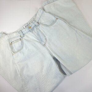 EYTYS TITAN WHITE STONE UNISEX JEANS SIZE 28X32 BAGGY FIT HI-RISE ZIP FLY *AS-IS